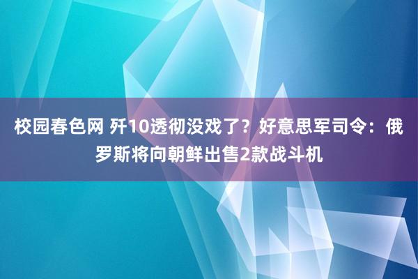 校园春色网 歼10透彻没戏了？好意思军司令：俄罗斯将向朝鲜出售2款战斗机