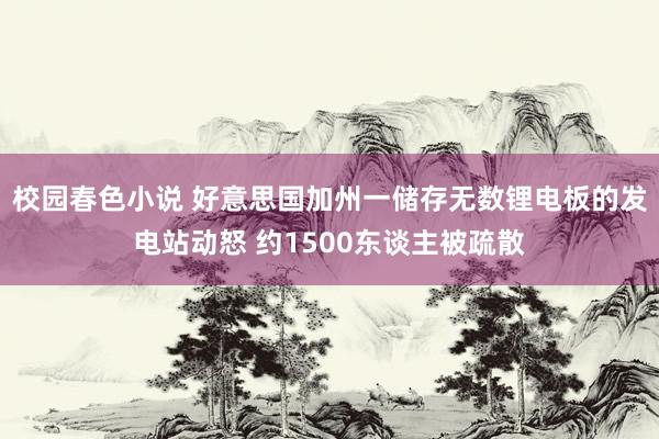 校园春色小说 好意思国加州一储存无数锂电板的发电站动怒 约1500东谈主被疏散
