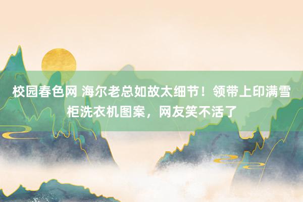 校园春色网 海尔老总如故太细节！领带上印满雪柜洗衣机图案，网友笑不活了
