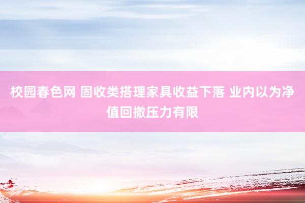 校园春色网 固收类搭理家具收益下落 业内以为净值回撤压力有限