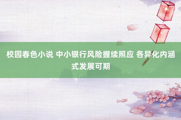 校园春色小说 中小银行风险握续照应 各异化内涵式发展可期