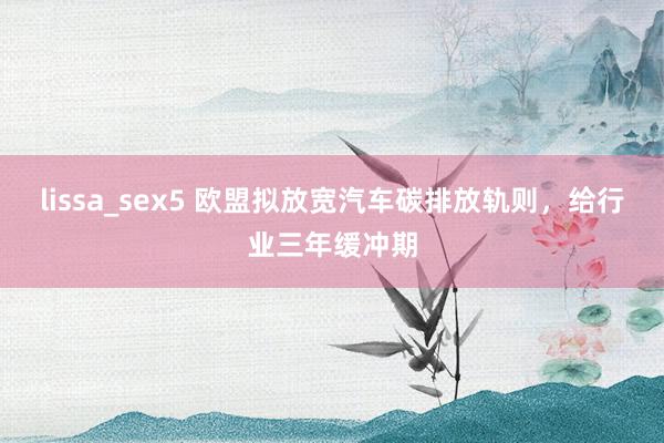 lissa_sex5 欧盟拟放宽汽车碳排放轨则，给行业三年缓冲期
