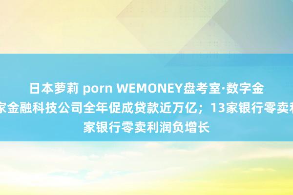 日本萝莉 porn WEMONEY盘考室·数字金融周报|六家金融科技公司全年促成贷款近万亿；13家银行零卖利润负增长