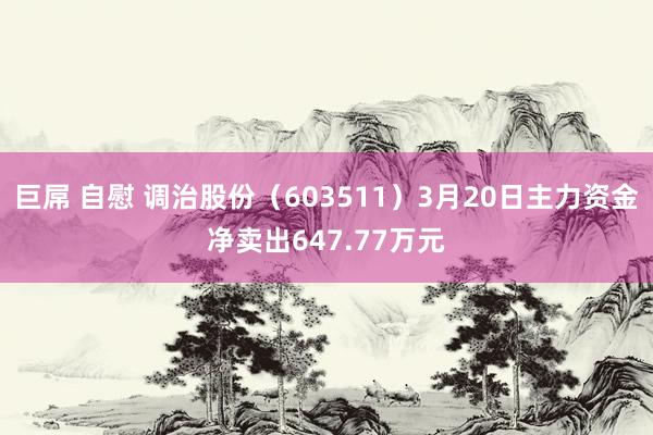 巨屌 自慰 调治股份（603511）3月20日主力资金净卖出647.77万元
