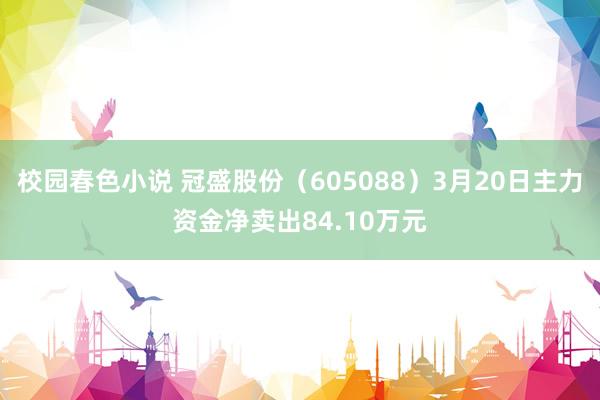 校园春色小说 冠盛股份（605088）3月20日主力资金净卖出84.10万元