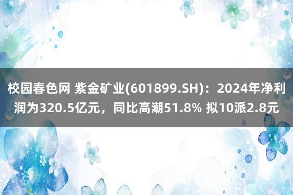 校园春色网 紫金矿业(601899.SH)：2024年净利润为320.5亿元，同比高潮51.8% 拟10派2.8元
