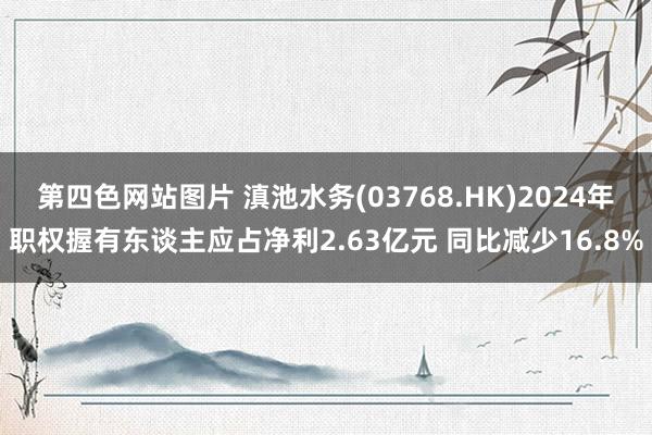 第四色网站图片 滇池水务(03768.HK)2024年职权握有东谈主应占净利2.63亿元 同比减少16.8%