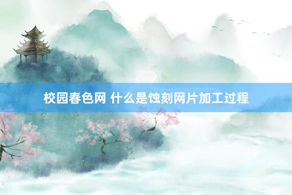 校园春色网 什么是蚀刻网片加工过程
