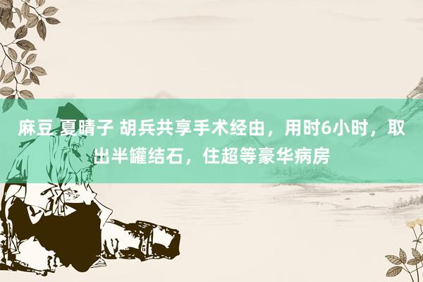 麻豆 夏晴子 胡兵共享手术经由，用时6小时，取出半罐结石，住超等豪华病房