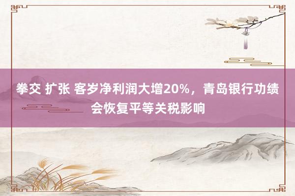 拳交 扩张 客岁净利润大增20%，青岛银行功绩会恢复平等关税影响