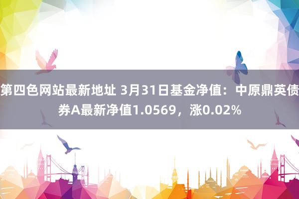 第四色网站最新地址 3月31日基金净值：中原鼎英债券A最新净值1.0569，涨0.02%