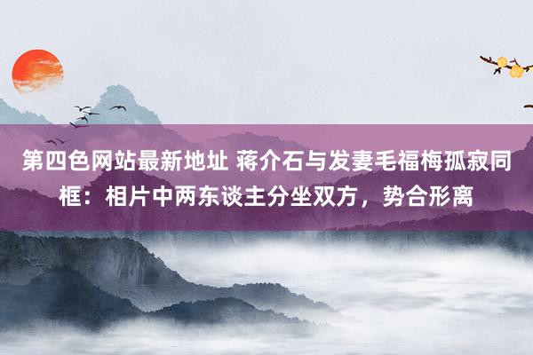第四色网站最新地址 蒋介石与发妻毛福梅孤寂同框：相片中两东谈主分坐双方，势合形离