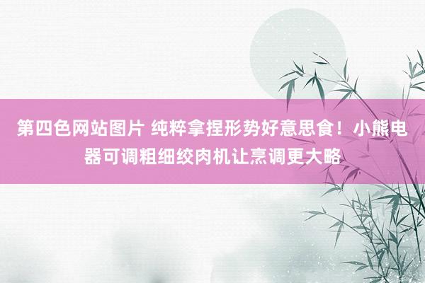第四色网站图片 纯粹拿捏形势好意思食！小熊电器可调粗细绞肉机让烹调更大略