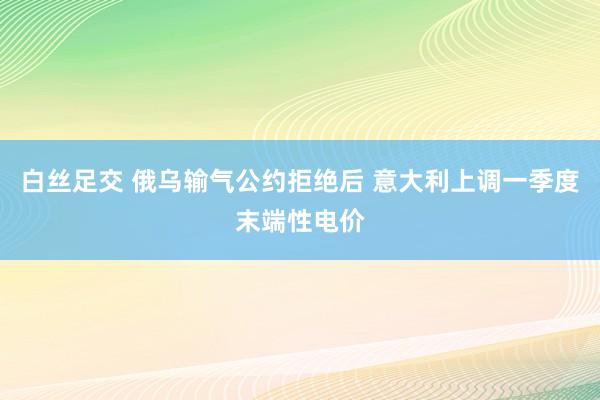 白丝足交 俄乌输气公约拒绝后 意大利上调一季度末端性电价