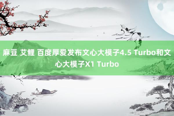 麻豆 艾鲤 百度厚爱发布文心大模子4.5 Turbo和文心大模子X1 Turbo